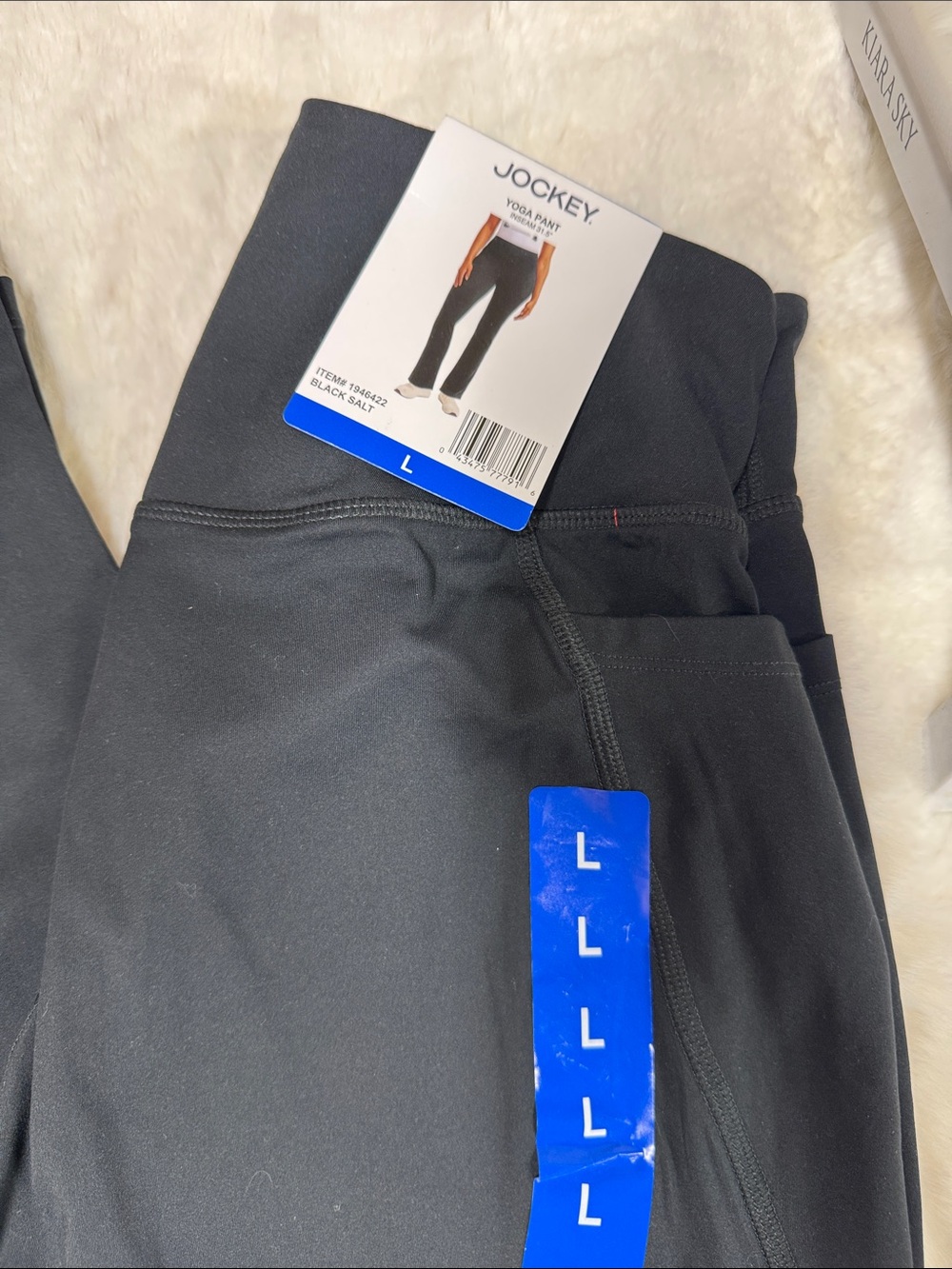 Jockey Black Yoga Pants with Side Pocket - L